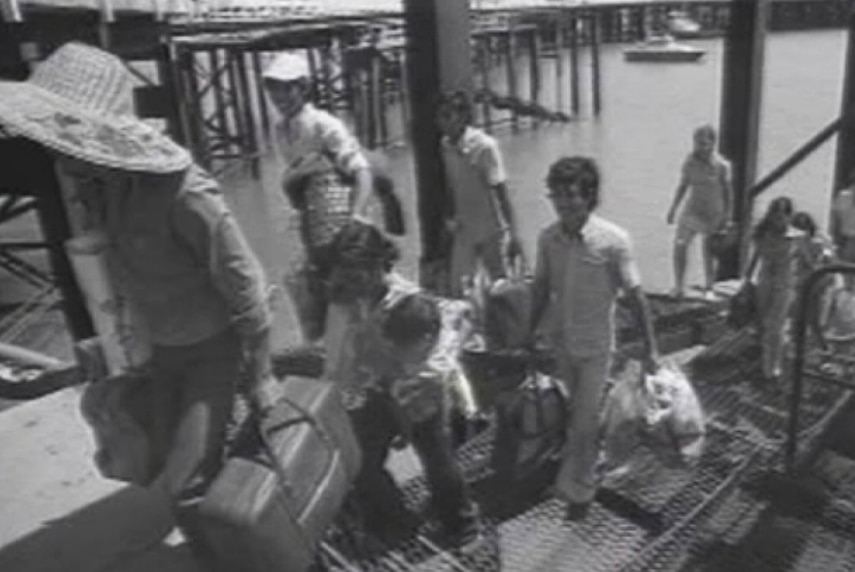 Refugees arriving at Darwin Harbour 1977