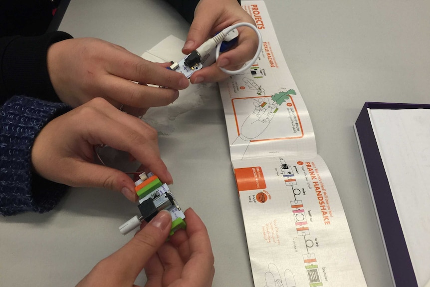 A close-up shot of a project under construction at Power of Engineering Day at UNSW