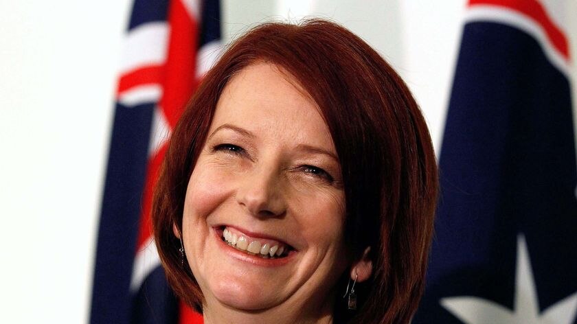 Prime Minister Julia Gillard speak to reporters at Parliament House