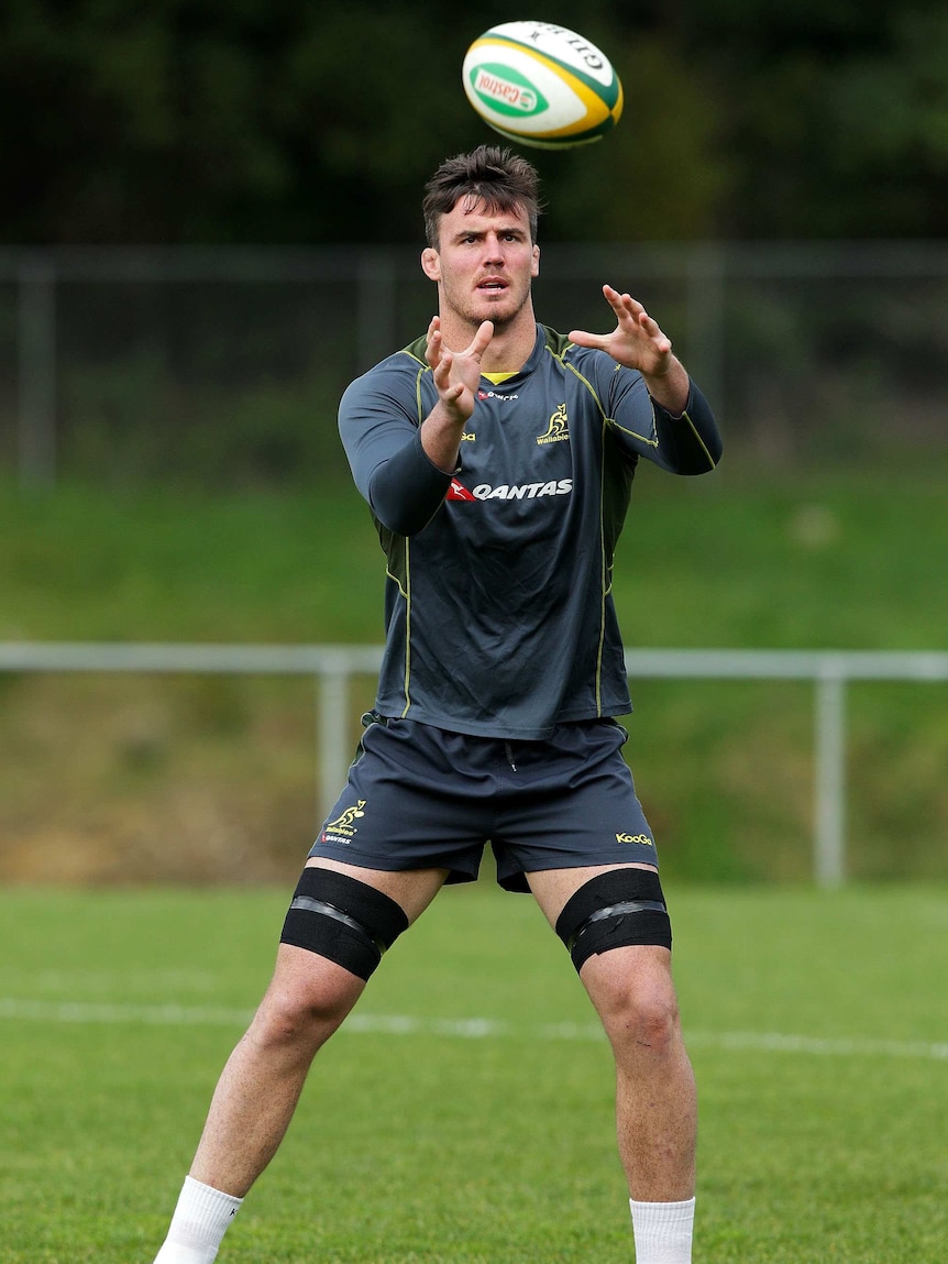 Kane Douglas at Wallabies training