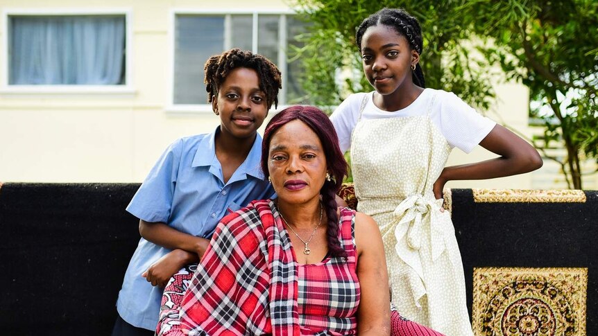 Mami Coco Nyiramuruta with her two children