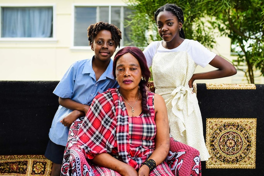 Mami Coco Nyiramuruta with her two children