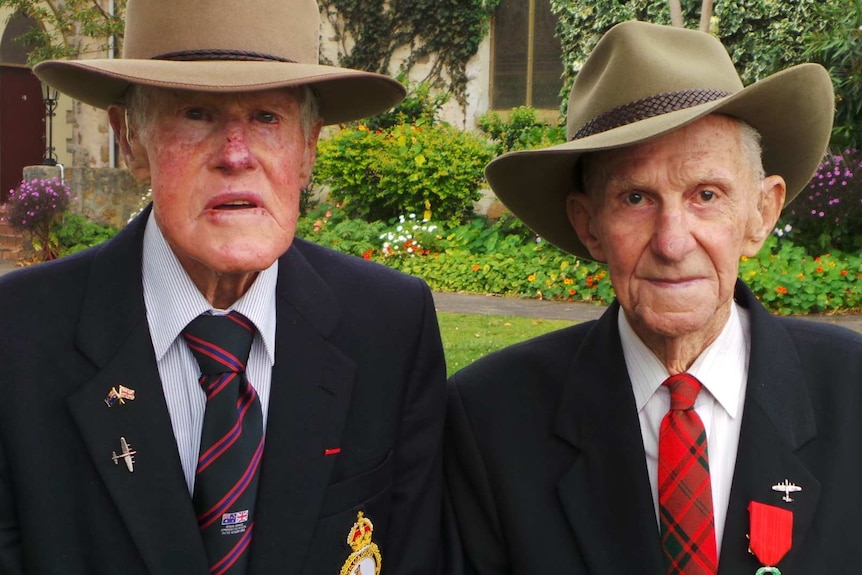 Brothers Eric (left) and Murray Maxton flew in the same bomber in WWII.