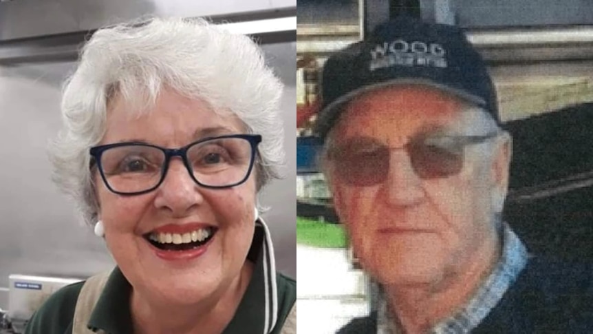 A composite image of a man and woman, both in their 70s