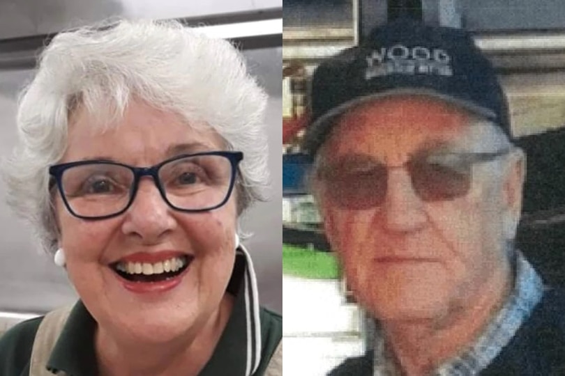 A composite image of a man and woman, both in their 70s