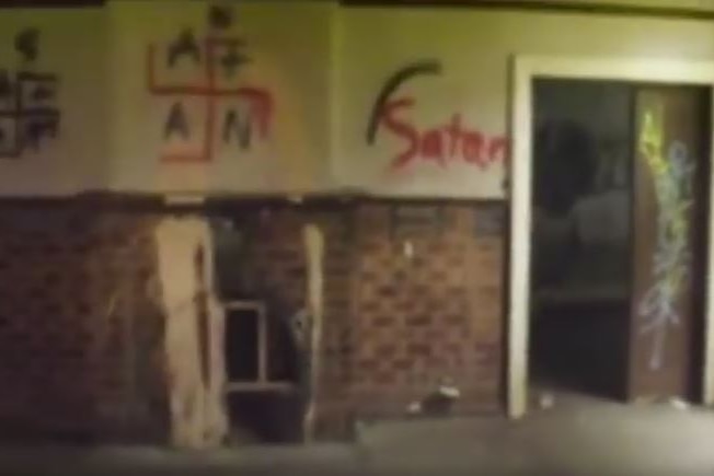 The inside of the old Headlands Hotel was decrepit and covered in graffiti before it was demolished.