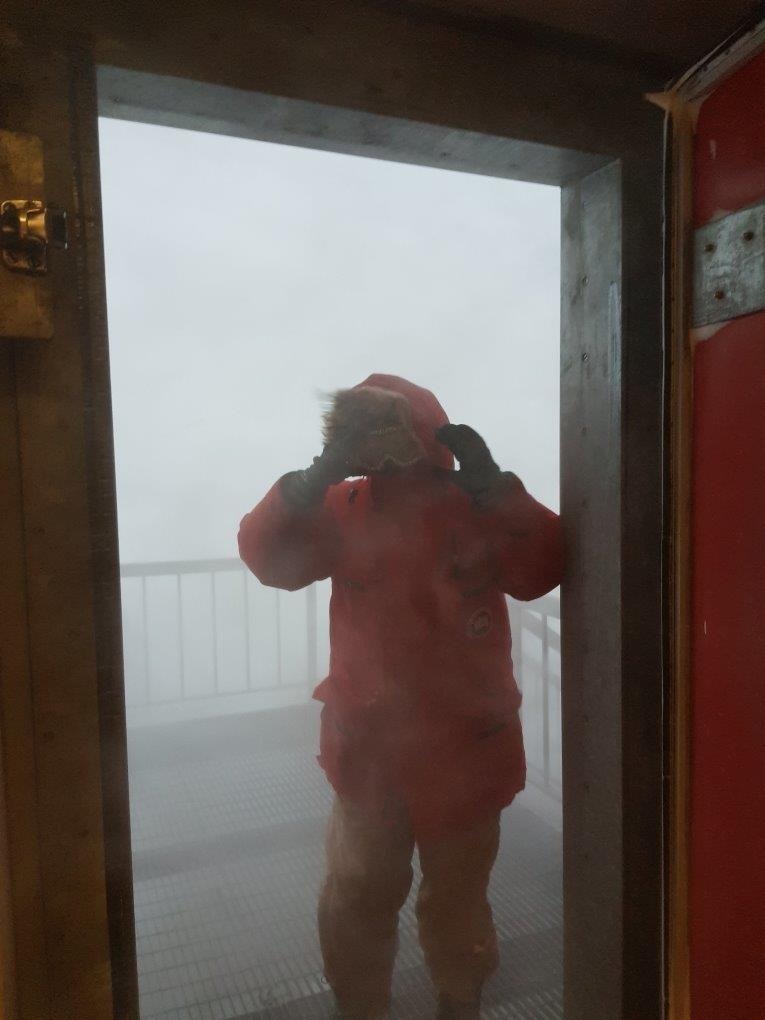 Windy day at Mawson Station Antarctica