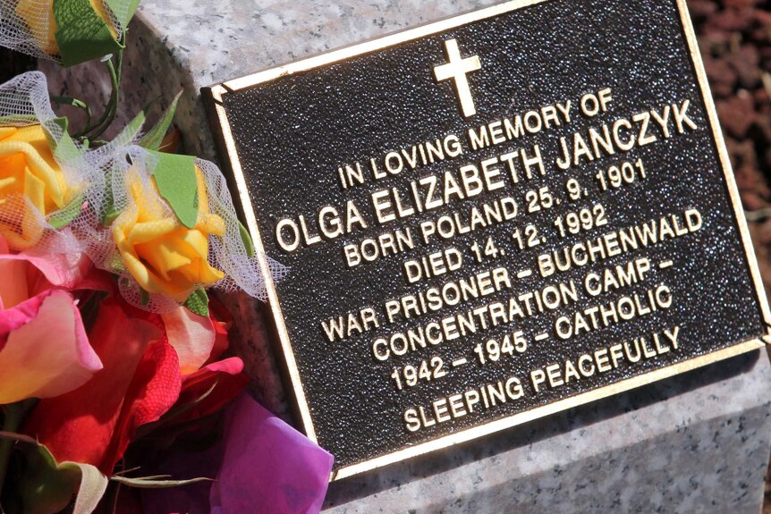 Memorial stone of Olga Janczyk in Mount Gambier cemetery