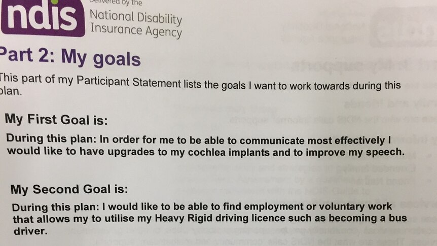 A letter outlining two goals.