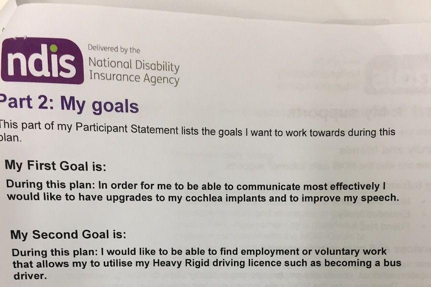 A letter outlining two goals.