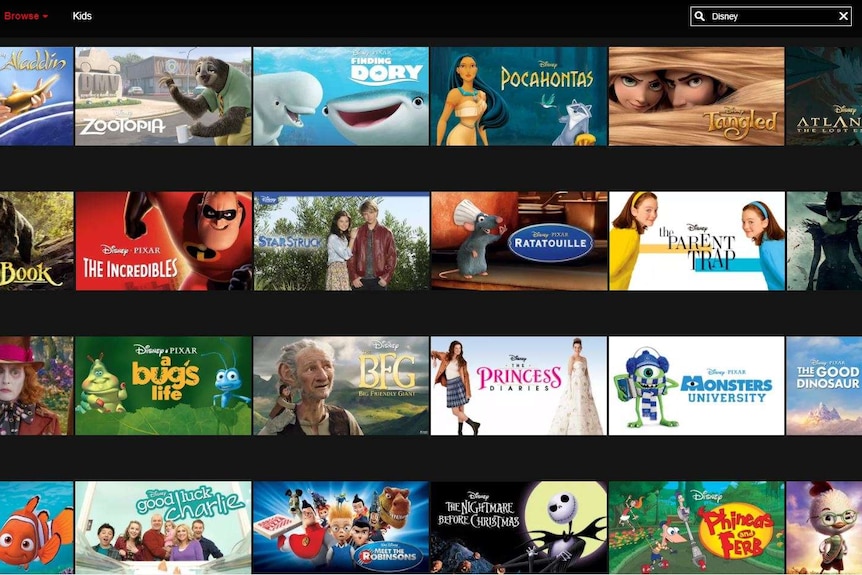 Disney films on Netflix