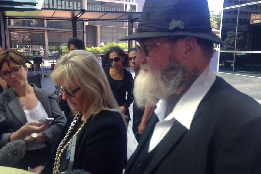 Phillip "Crow" Parmer outside the Brisbane Magistrates Court with his lawyer Debbie Kilroy. April 8, 2015