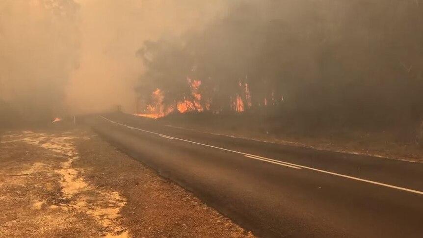 The fire burning in the region near Yamba.