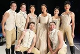 A backstage photo of some of the cast of Hamilton in Sydney
