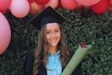 Lilie James, who was found dead at St Andrew's Cathedral School on October 25, 2023, in 2020 in graduation outfit and hat
