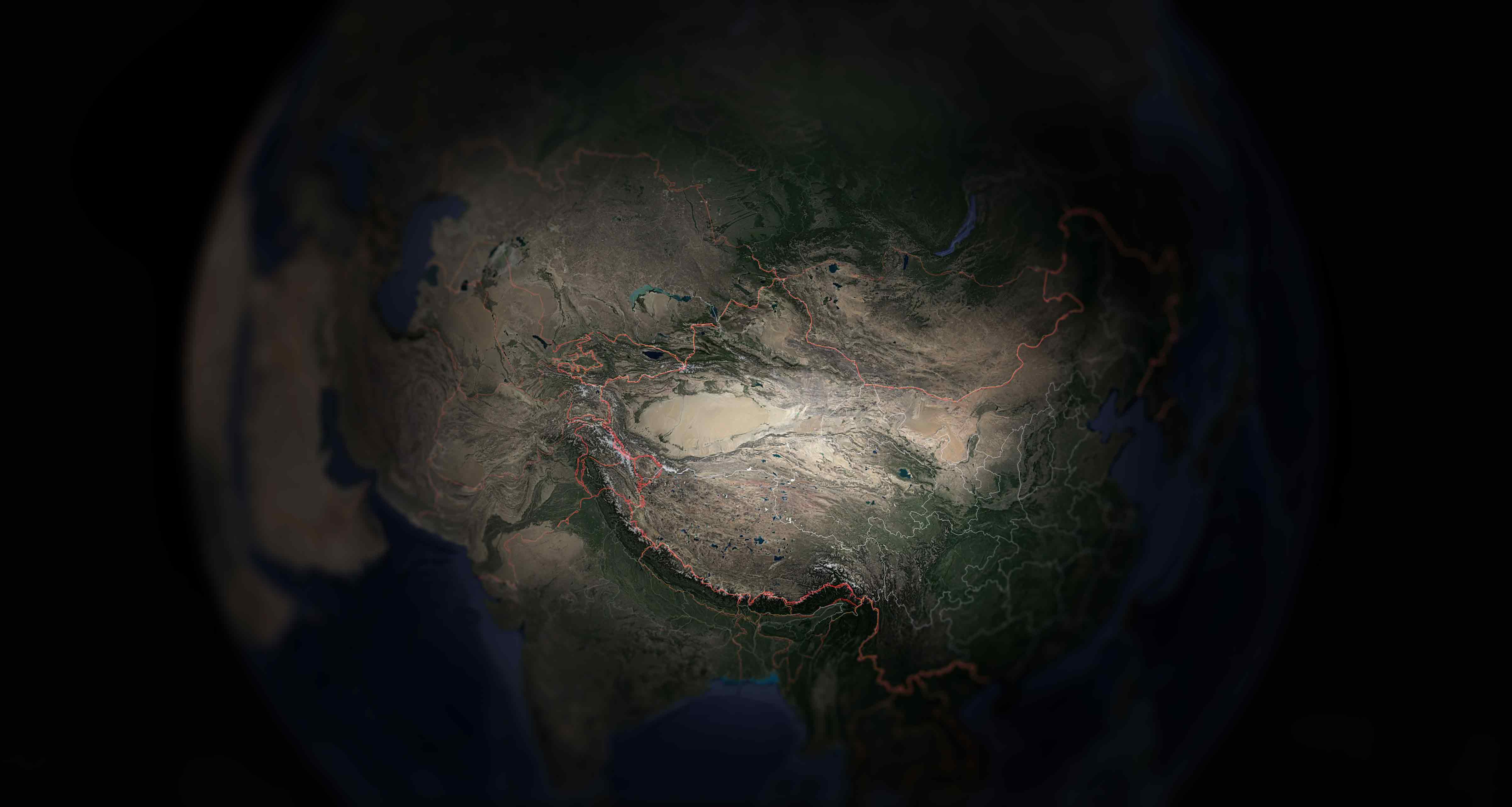 Base map of China and surrounding countries