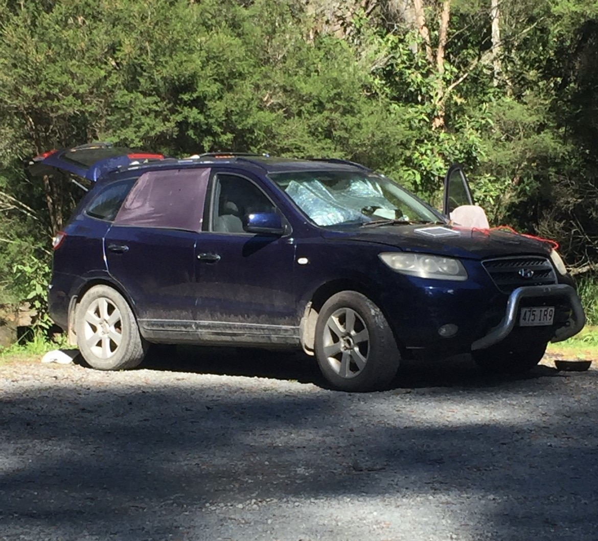 Car housing a homeless person