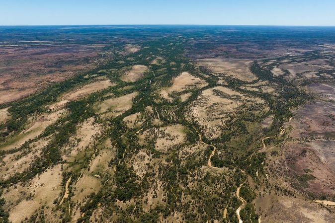 aerial shot of channel country