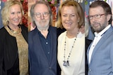 Composite image of all four ABBA members at the premiere of Mamma Mia! The Party.