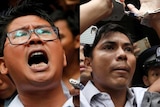 Composite image shows Reuters journalists Wa Lone and Kyaw Soe Oo