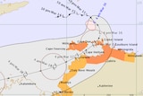 A tropical cyclone trackmap, issued by the Bureau of Meteorology.