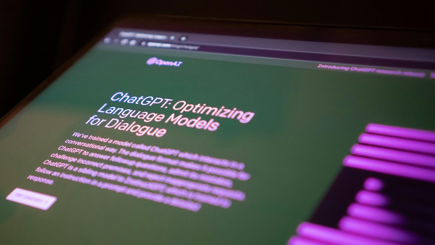 Computer screen shows the ChatGPT sign in page.