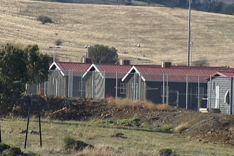 Huts at the Pontville Detention Centre outside Hobart