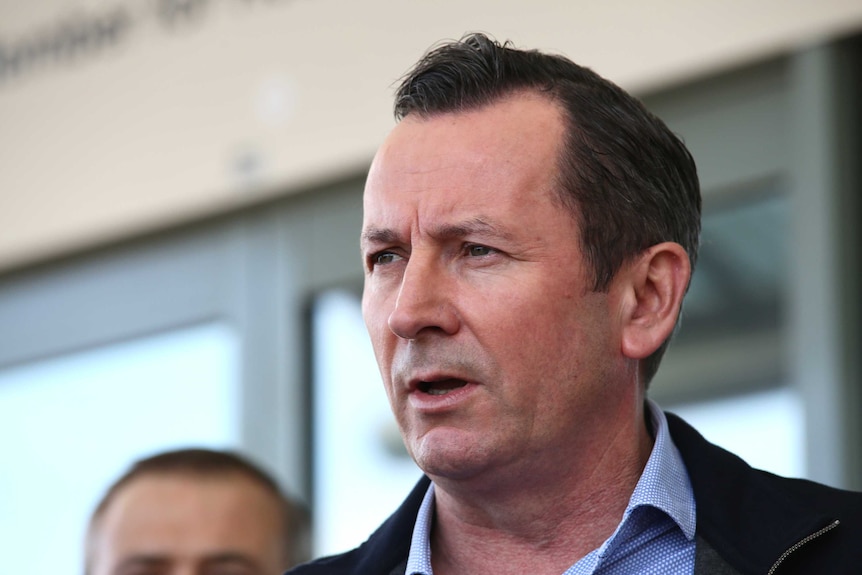 WA Premier Mark McGowan outside his Rockingham electorate office