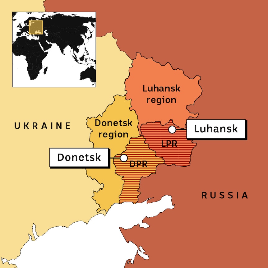 Донецк и Луганск на карте.