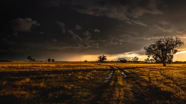 Stormy sky at dusk over Woodanilling, WA