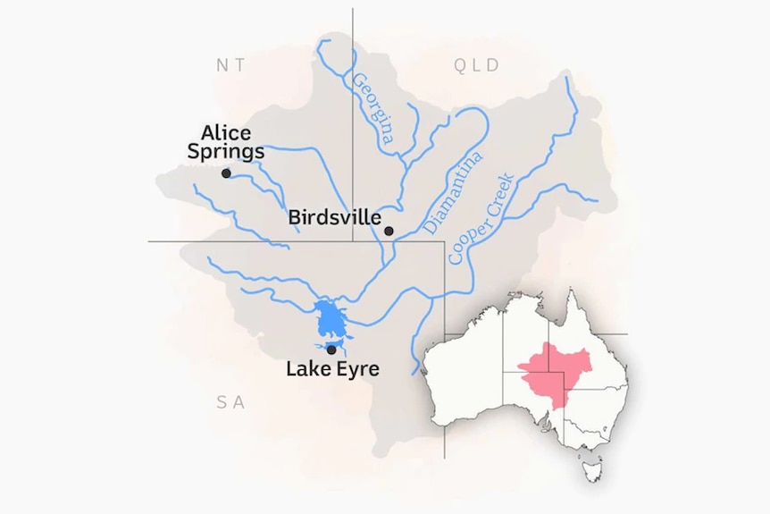 Map of where Kati Thanda Lake Eyre stretches.