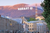 A satirical image of the Hobart City Council logo replicates sign in Hollywood Hills on the parody Facebook account.