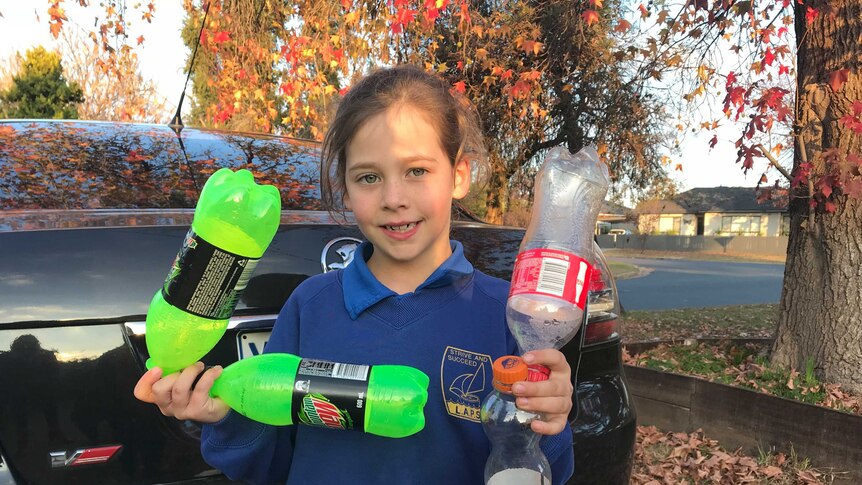 Lilly Trevaskis-Charlton is using the container deposit scheme to her advantage