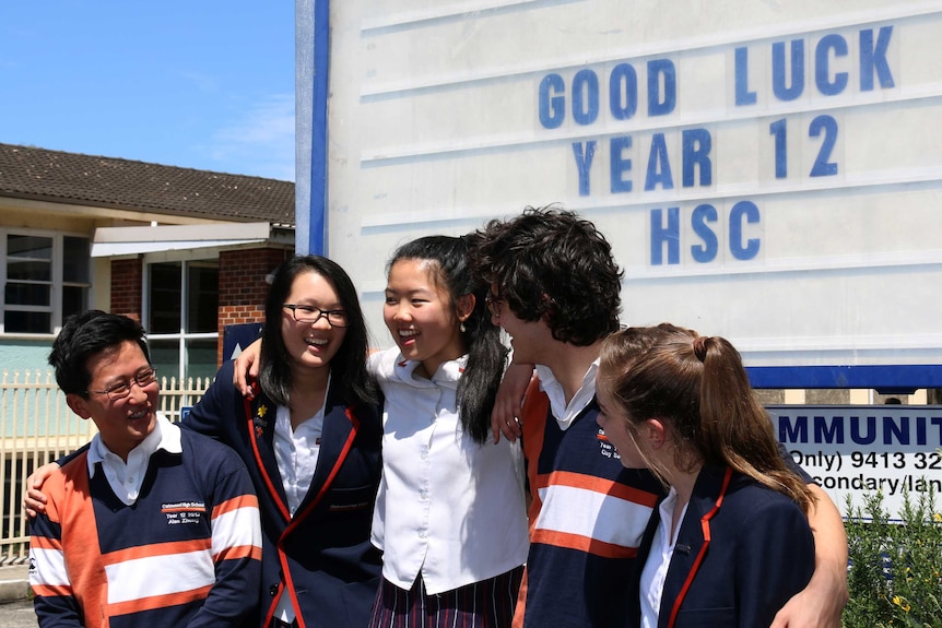 Chatswood High School year 12 students begin the first day of HSC exams on October 12, 2015.