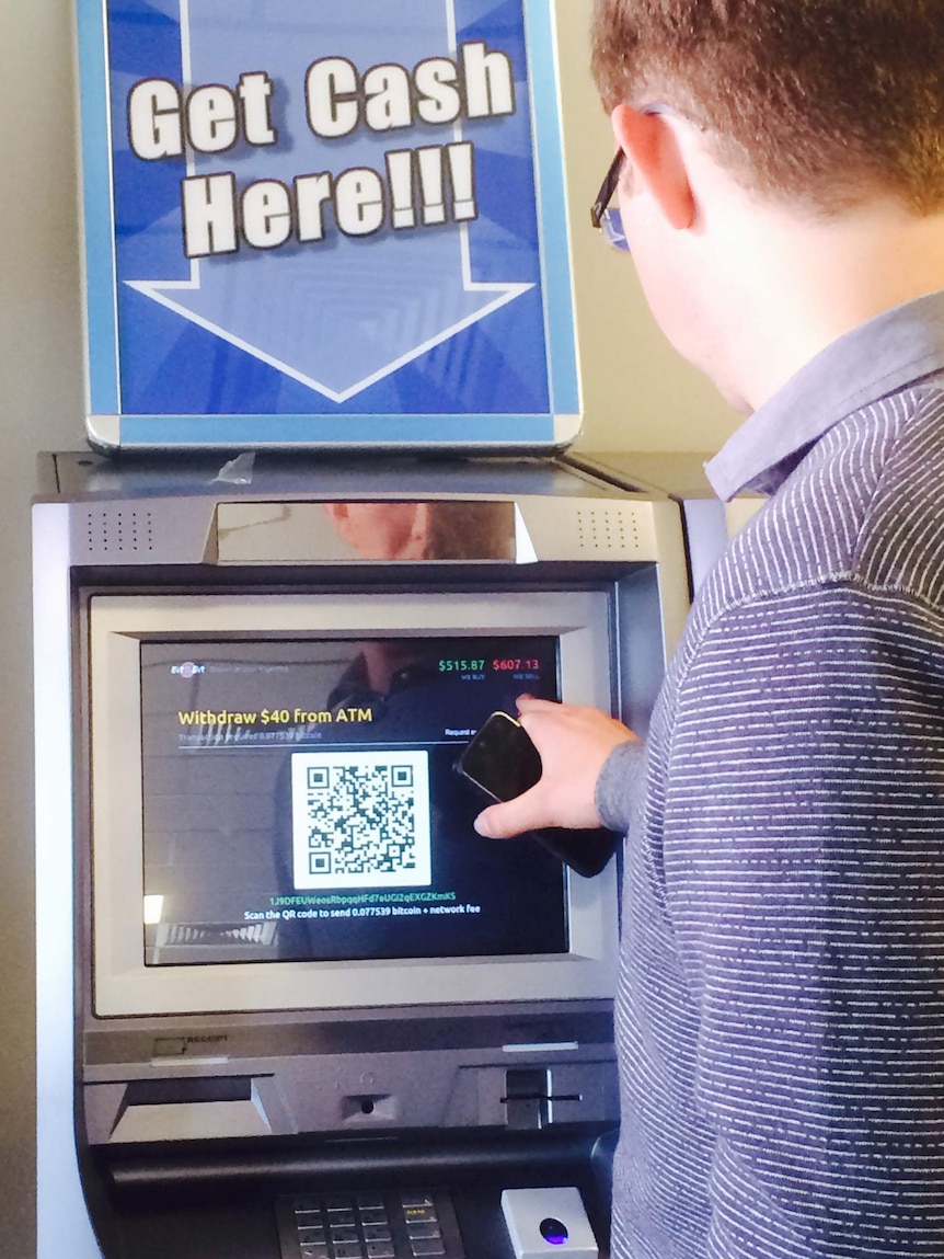 A Bitcoin ATM in Canberra that accepts and exchanges the three major cryptocurrencies.