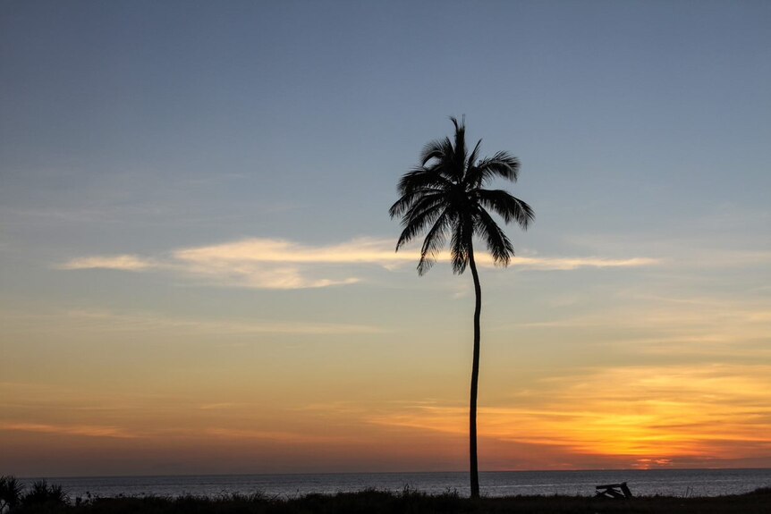 Tanna beach at sunset