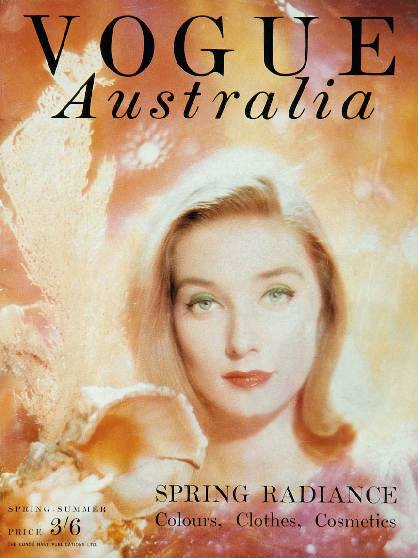 Vogue Australia's first issue featuring a women wearing green eyeshadow.