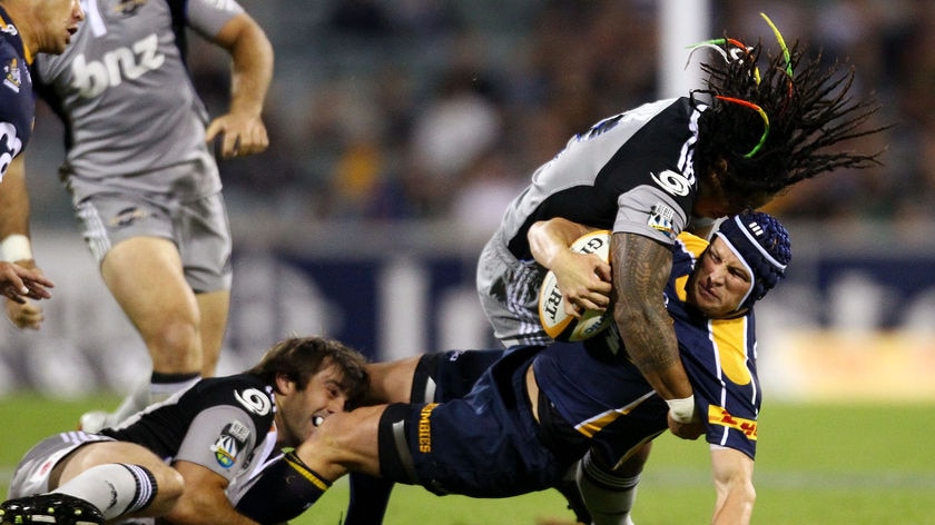 Wrapped up: ACT Brumbies led by 5-3 at the break but were overrun in the second half.