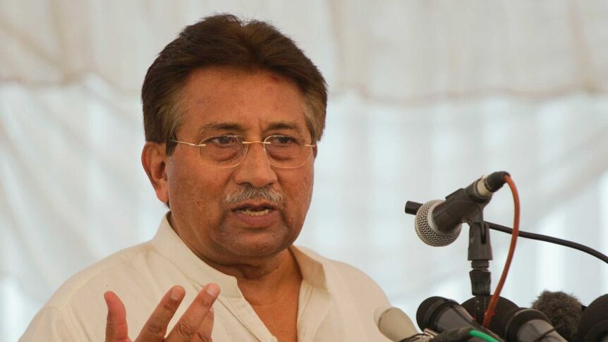 Mantan Presiden Pakistan, Pervez Musharraf, pertama kali didakwa atas tindakan pengkhianatannya pada tahun 2014.