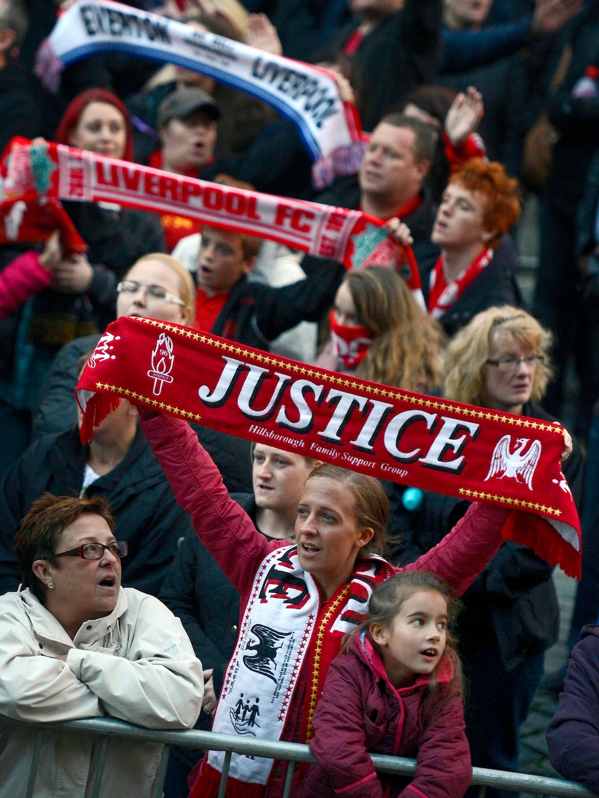 Supporters attend vigil after British prime minister apologies for the 1989 Hillsborough cover-ups.