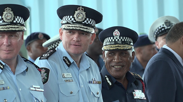 AFP Commissioner Andrew Colvin and PNG Commissioner Gari Baki.