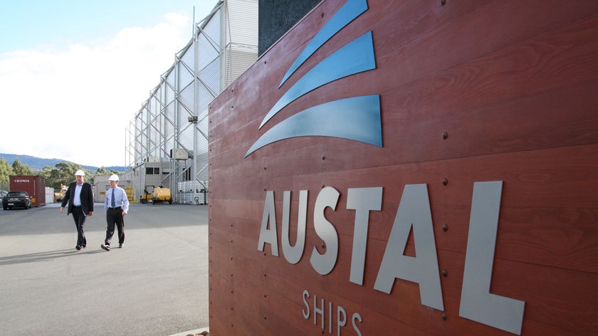 Austal shipbuilding factory at Margate, Tasmania