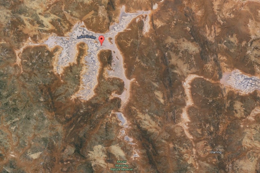 Google maps image of Lake Barlee, to the north of Diemals Station.