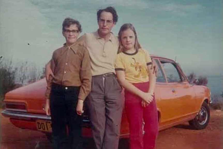 Meredith Knight with her brother and father.