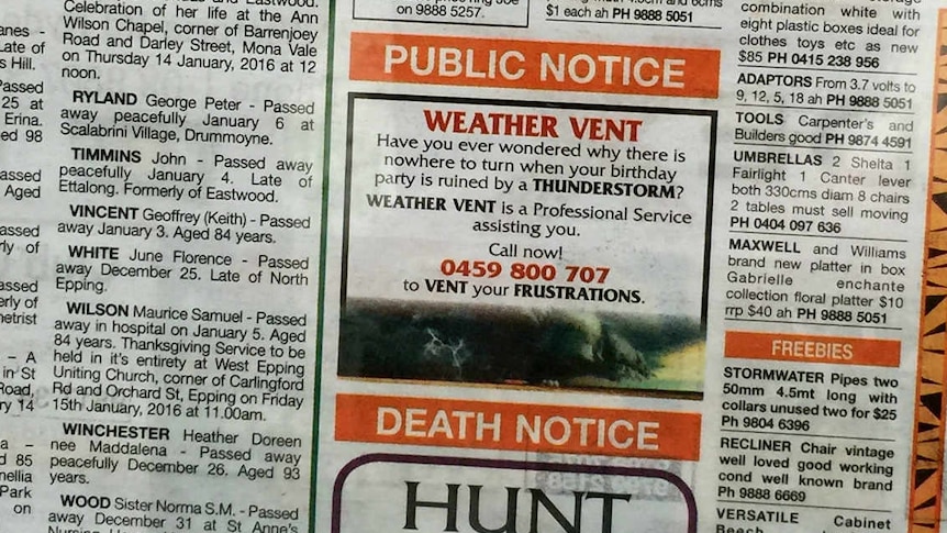 Weather Vent advertisment