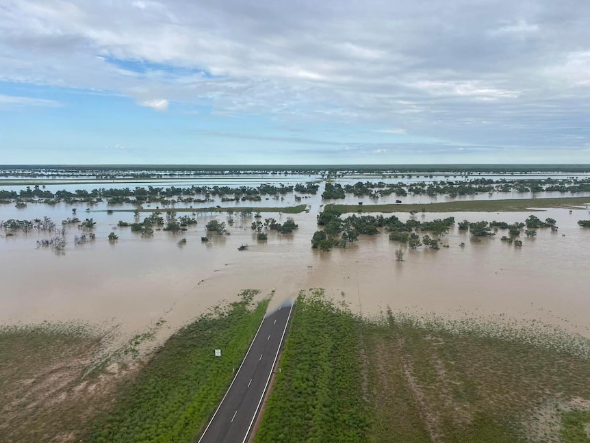 A flooded highway