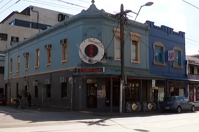 The outside of the bar and restaurant China Bar in Fitzroy.