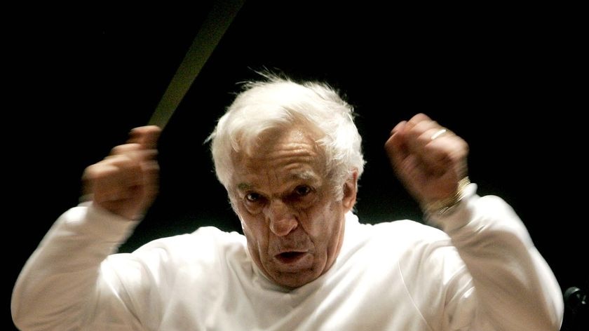 Russian-born conductor and pianist Vladimir Ashkenazy conducts the Sydney Symphony Orchestra during a rehearsal at the Sydney Opera House on November 1, 2007. Askenazy will be the principal conductor and artistic advisor for the orchestra for three years commencing January 2009.
