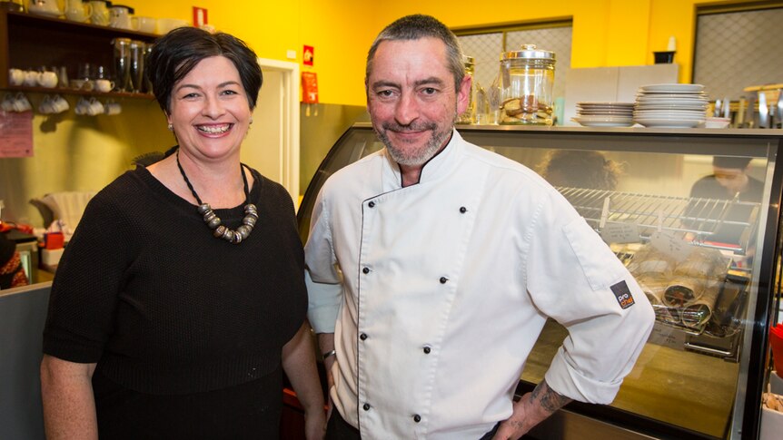 Permission to Eat operations manager, Christina Sharpe (left) with food operations manager, Simon Davies (right)