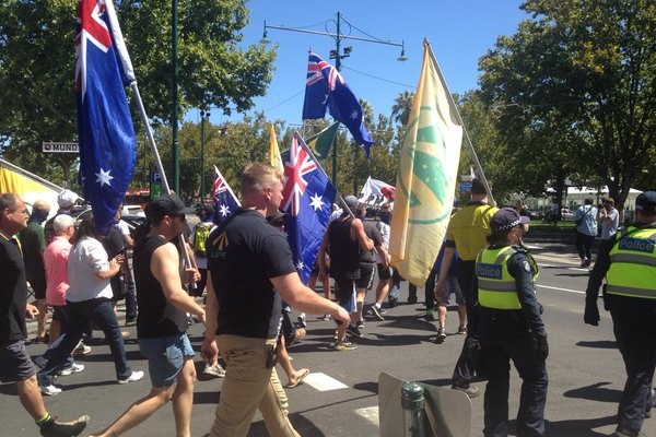 United Patriots Front supporters in Bendigo